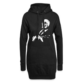 Cadeau de musicien banjo squelette pour musiciens - Sweat-shirt à capuche long Femme - noir - Devant