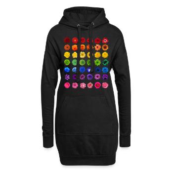 Fleurs fleurs fleurs fleurs de printemps cadeau - Sweat-shirt à capuche long Femme - noir - Devant