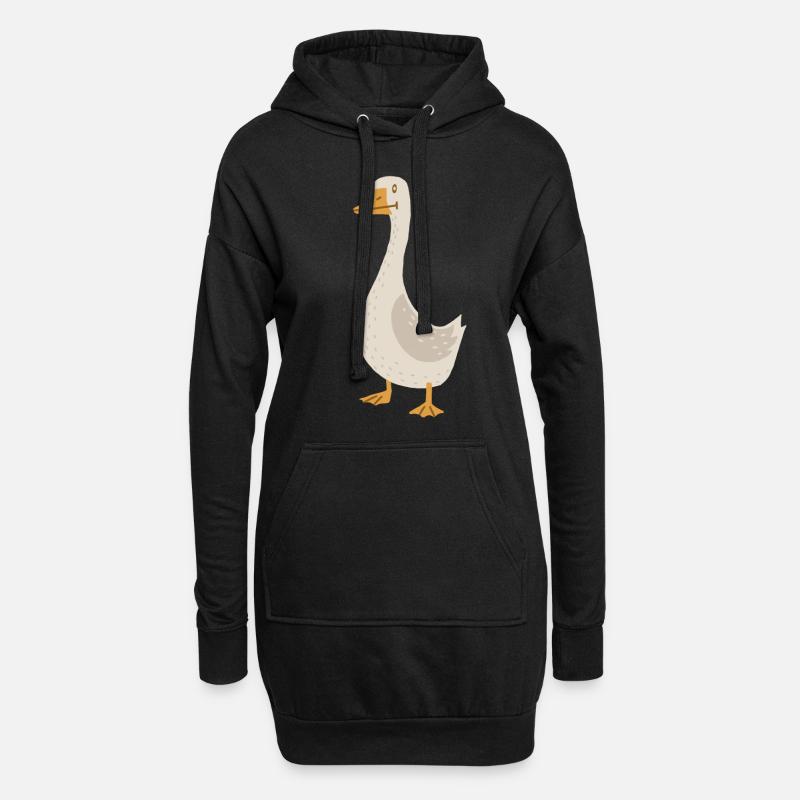 Gans (derpy) - Hoodie-Kleid - Schwarz