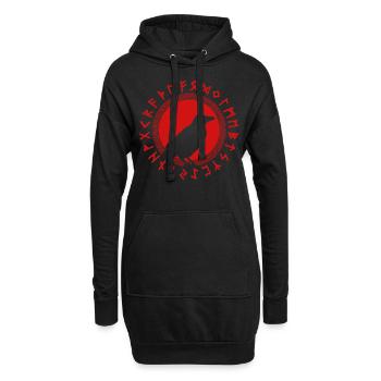 Wikinger Rabe Mythologie Seher Hexe - Hoodie-Kleid - Schwarz - Vorne