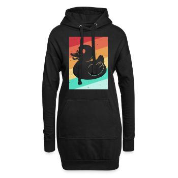 Canard en caoutchouc canard en caoutchouc baignade canard rétro - Sweat-shirt à capuche long Femme - noir - Devant