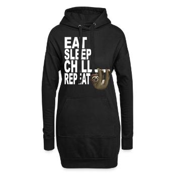 Faultier - Hoodie-Kleid - Schwarz - Vorne