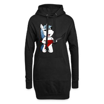 Licorne guitare électrique guitare électrique - Sweat-shirt à capuche long Femme - noir - Devant
