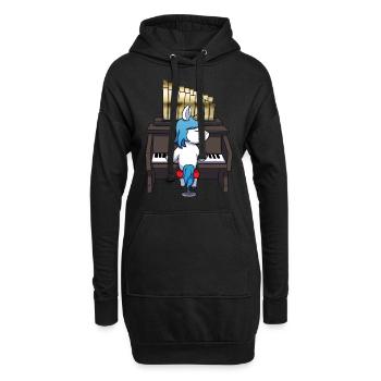 Einhorn Orgel - Hoodie-Kleid - Schwarz - Vorne