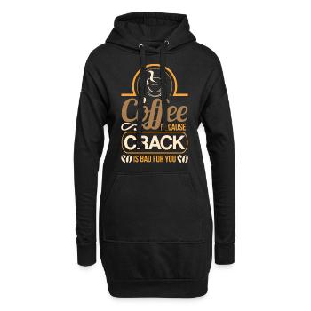 café junkie barista matin muffle coffee shirt - Sweat-shirt à capuche long Femme - noir - Devant