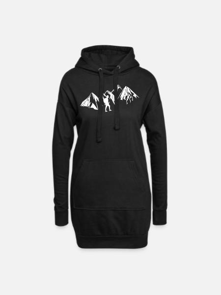 wander wanderer bergmensch - Hoodie-Kleid - Schwarz