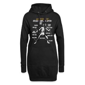 Anatomie brésilienne Jiu Jitsu combattant squelette - Sweat-shirt à capuche long Femme - noir - Devant