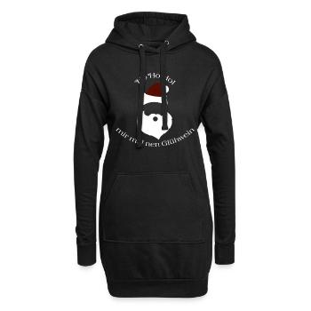 Noël Ho apporte-moi un vin chaud Nikolau - Sweat-shirt à capuche long Femme - noir - Devant
