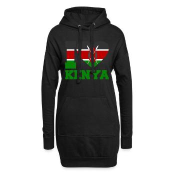 Kenya - Sweat-shirt à capuche long Femme - noir - Devant