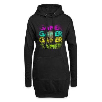 Gamer - Sweat-shirt à capuche long Femme - noir - Devant