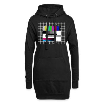 Modèle de test des années 90 télévision TV rétro - Sweat-shirt à capuche long Femme - noir - Devant