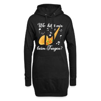 Alpen Horn - Wer Hilft Mir Beim Tragen Musiker - Hoodie-Kleid - Schwarz - Vorne