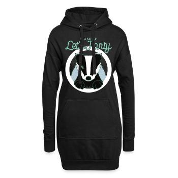 Je suis un blaireau faisons la fête - Sweat-shirt à capuche long Femme - noir - Devant