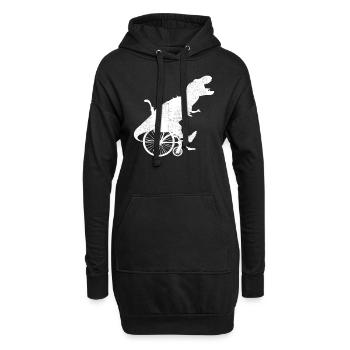 Lustiges Dino T-Rex Rollstuhlfahrer T-Shirt - Hoodie-Kleid - Schwarz - Vorne