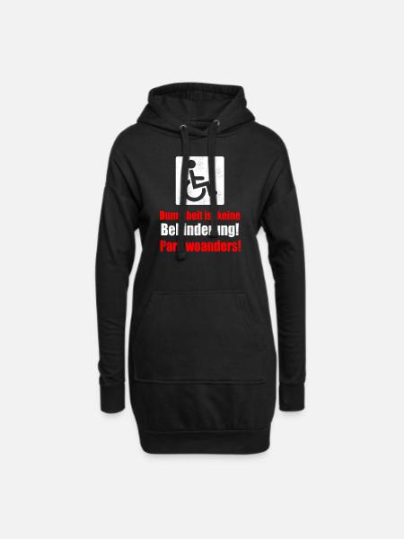 Lustiges Gehbehinderten Rollstuhlfahrer T-Shirt - Hoodie-Kleid - Schwarz