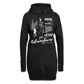 Mir reichts ich geh wandern - Hoodie-Kleid - Schwarz - Vorne