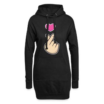K-Pop Hand Symbol Kpop Heart Korean Love Music - Hoodie-Kleid - Schwarz - Vorne