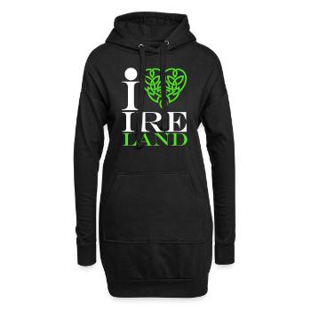 Irland - Hoodie-Kleid - Schwarz - Vorne