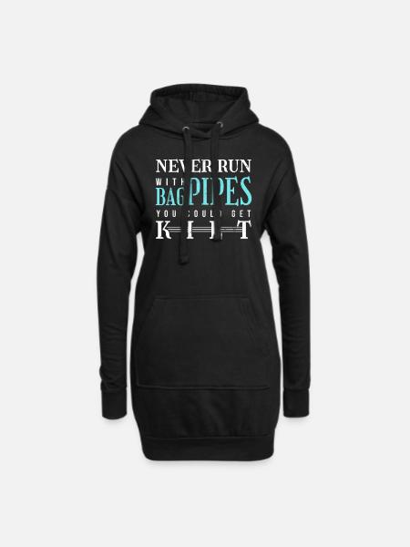 Schottland - Hoodie-Kleid - Schwarz