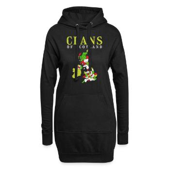 Schottland - Hoodie-Kleid - Schwarz - Vorne