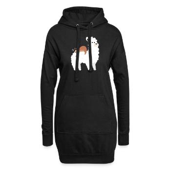La paresse dort sur des oreillers en alpaga - Sweat-shirt à capuche long Femme - noir - Devant