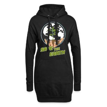 Journée mondiale de la terre pour la protection du climat - Sweat-shirt à capuche long Femme - noir - Devant