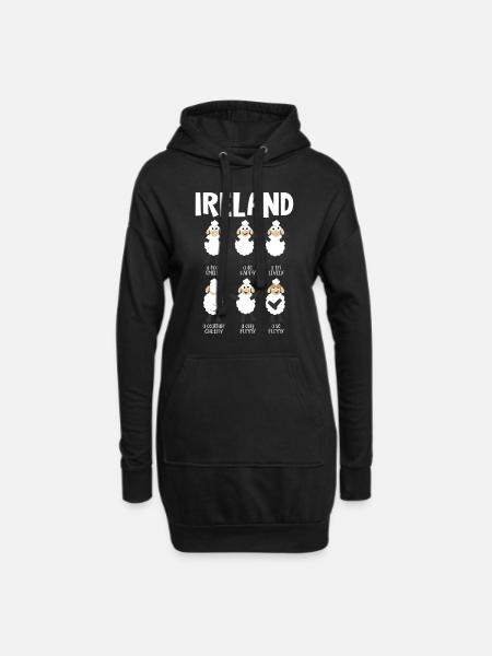 Irland - Hoodie-Kleid - Schwarz