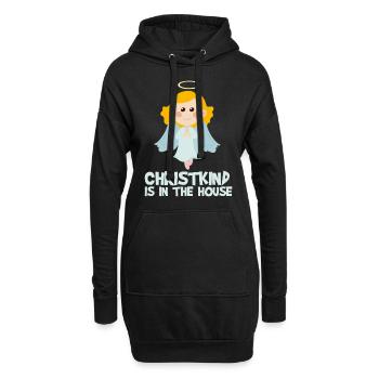 Le Christ enfant est dans la maison - Angel Christmas - Sweat-shirt à capuche long Femme - noir - Devant