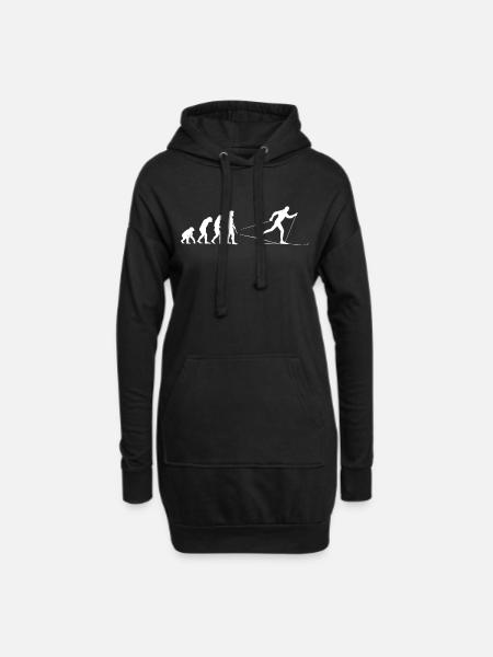 Evolution Langlauf Skilanglauf Langläufer Nordisch - Hoodie-Kleid - Schwarz