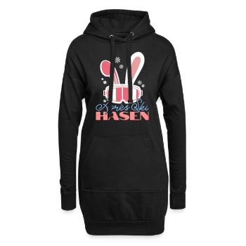 Ski Häschen Skihasen Skihaserl Outfit Apres Ski - Hoodie-Kleid - Schwarz - Vorne