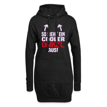 Cooler Onkel - Hoodie-Kleid - Schwarz - Vorne