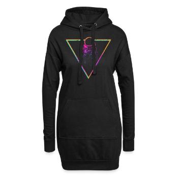 astronaute - Sweat-shirt à capuche long Femme - noir - Devant