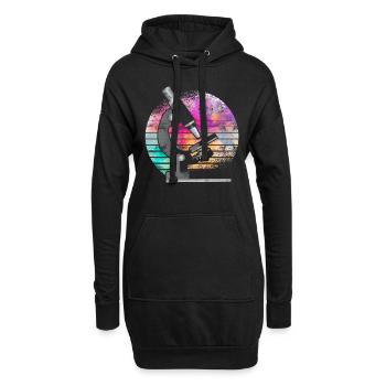Mikroskop Biologie Wissenschaft Medizin Forschung - Hoodie-Kleid - Schwarz - Vorne