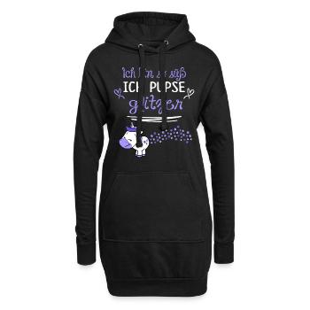 ich bin so suess ich pupse glitzer - Hoodie-Kleid - Schwarz - Vorne