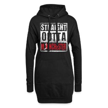 Straight Outta Manchester - Sweat-shirt à capuche long Femme - noir - Devant