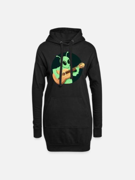 Gitarre - Hoodie-Kleid - Schwarz