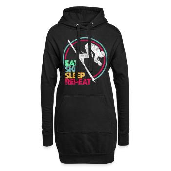 Cadeau d'hiver skieur - Sweat-shirt à capuche long Femme - noir - Devant