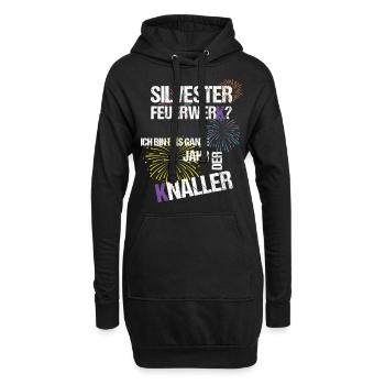 Silvester Neujahr - Hoodie-Kleid - Schwarz - Vorne