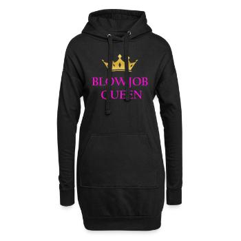 Damen Blowjob Queen I Love Blowjob Sprueche JGA - Hoodie-Kleid - Schwarz - Vorne