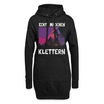 Klettern Berge Klettersport Mädchen Kletterin - Hoodie-Kleid - Schwarz - Vorne