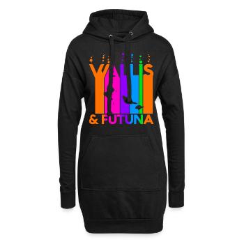 Wallis _ Futuna Bulles colorées et bulles - Sweat-shirt à capuche long Femme - noir - Devant
