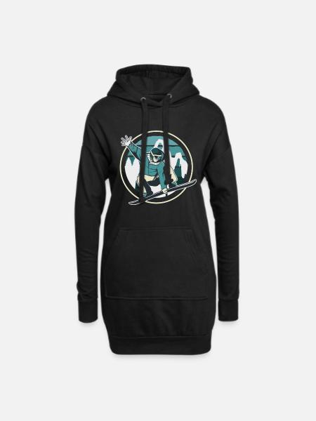 Snowboard Snowboarder Snowboarding - Hoodie-Kleid - Schwarz