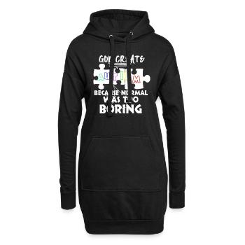 Autismus Autist Autistin Autismus Autisten Begabte - Hoodie-Kleid - Schwarz - Vorne