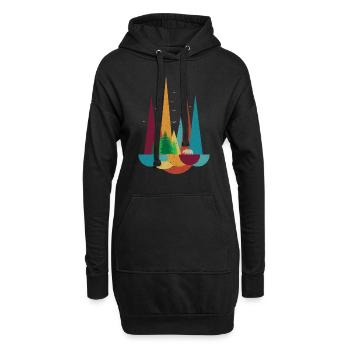 Montagnes forêt tigre - Sweat-shirt à capuche long Femme - noir - Devant