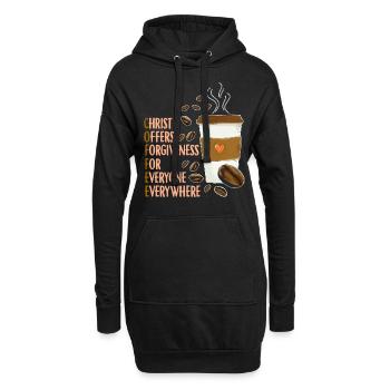 Christ Café Église de café chrétien Pasteur - Sweat-shirt à capuche long Femme - noir - Devant