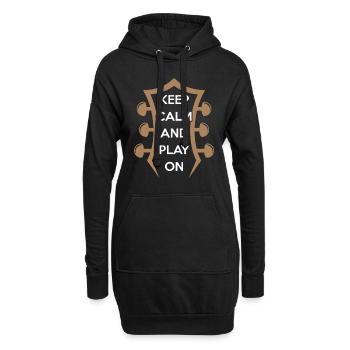 guitare - Sweat-shirt à capuche long Femme - noir - Devant