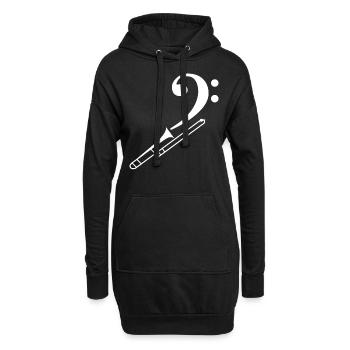 Bassschlüssel Bass Posaune T-Shirt Geschenk - Hoodie-Kleid - Schwarz - Vorne