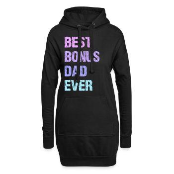 Best Bonus Dad Ever - Hoodie-Kleid - Schwarz - Vorne
