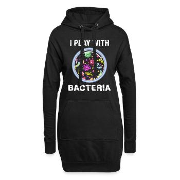 Je joue avec les bactéries Les bactéries du laboratoire de microbiologie - Sweat-shirt à capuche long Femme - noir - Devant