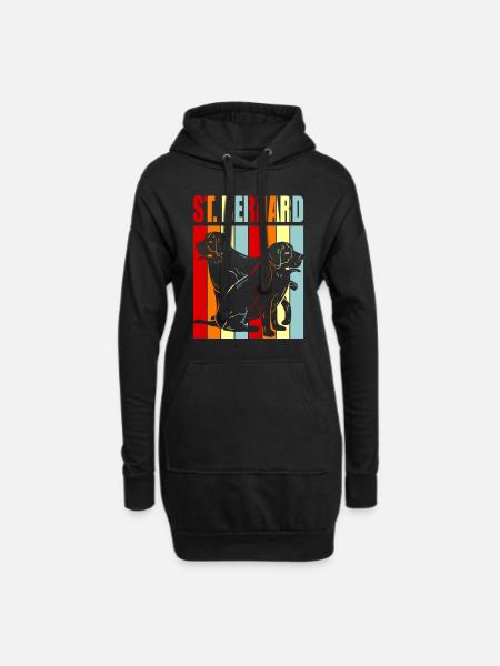 Bernhardiner - Hoodie-Kleid - Schwarz
